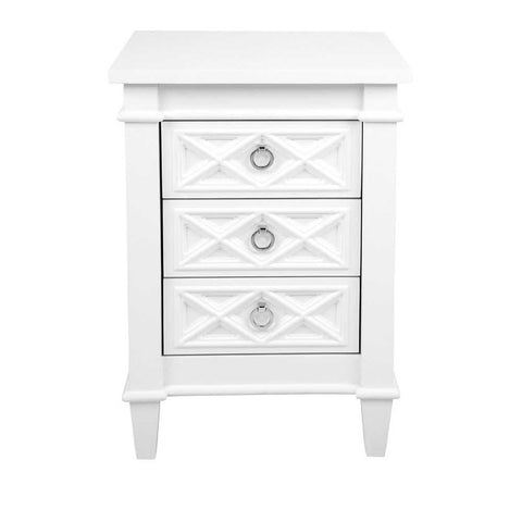 Plantation Bedside Table - Small White