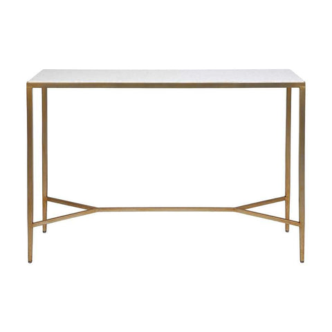 Chloe 110cm Stone Console Table -  Antique Gold