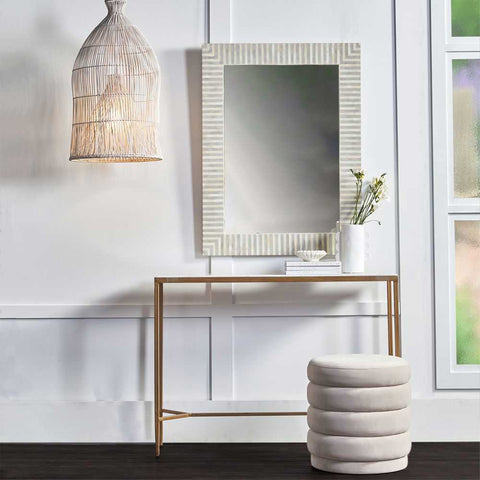 Chloe 110cm Stone Console Table -  Antique Gold