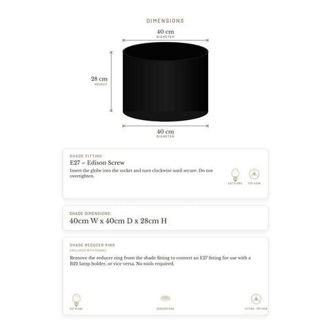 Left Bank Drum Shade - Black