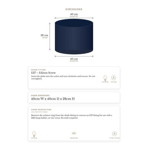 Left Bank Drum Shade - Navy