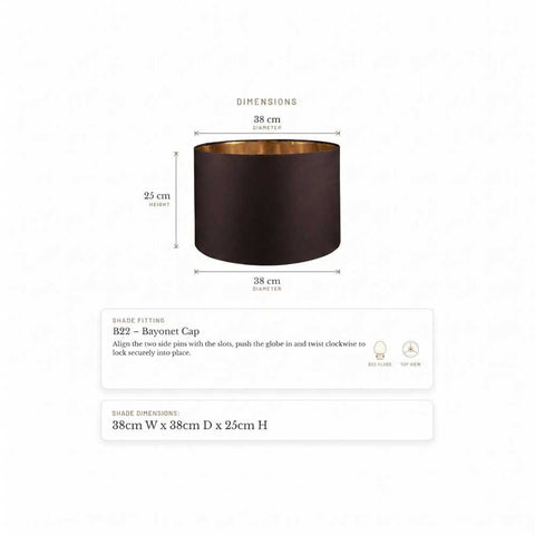 Paola Table Drum Shade - Black - Paola Table Drum Shade - Black - Eleganté