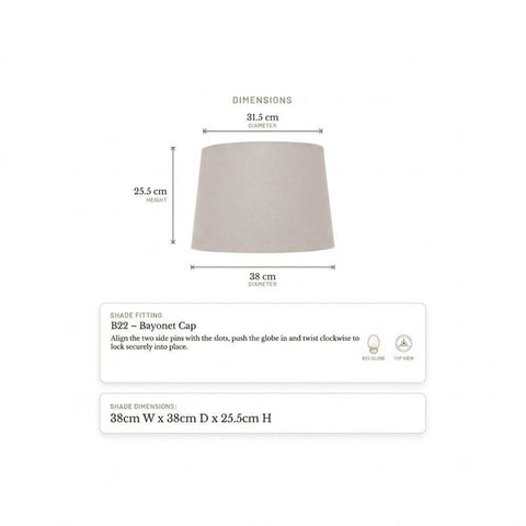 Langley Table Tapered Shade - Grey