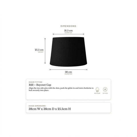Langley Table Tapered Shade - Black