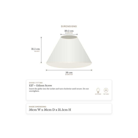 Picasso Table Tapered Shade - White