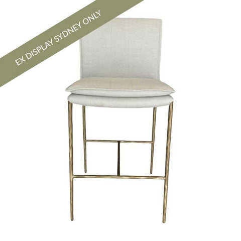 Heston Kitchen Stool - Natural Linen - OUTLET NSW