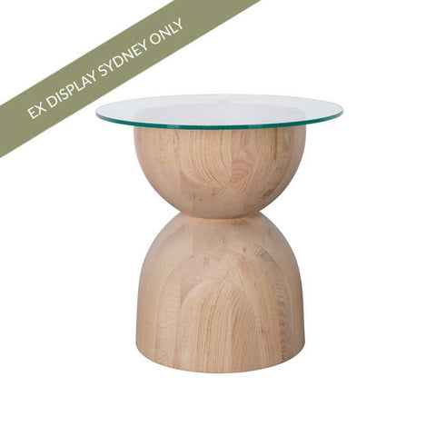 Caden Glass Coffee Table - Small Oak - OUTLET NSW