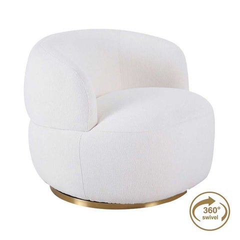 Tubby Swivel Arm Chair - Ecru