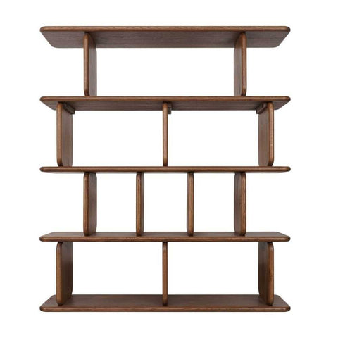 Tudor Oak Shelving Unit - 4 Tier Walnut