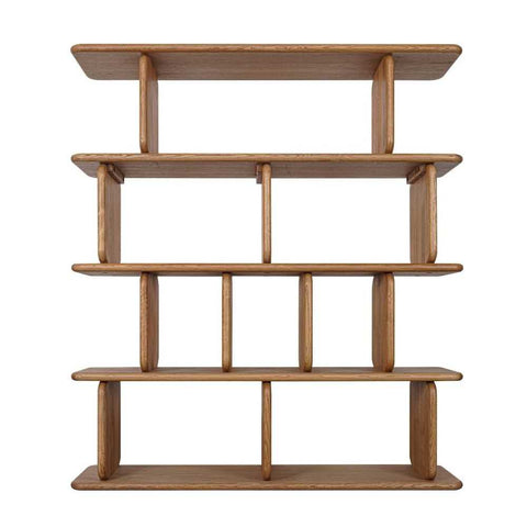 Tudor Oak Shelving Unit - 4 Tier Natural