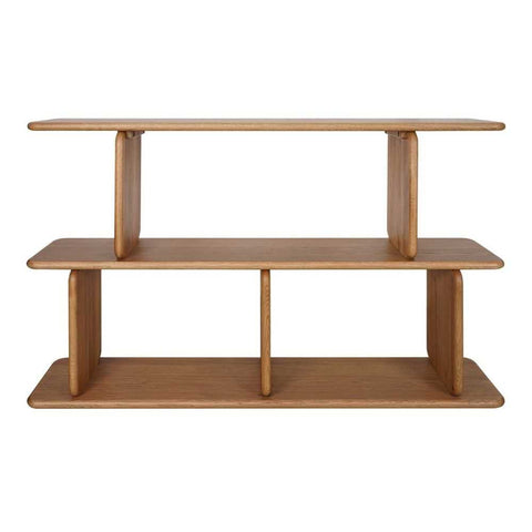 Tudor Oak Shelving Unit - 2 Tier Natural