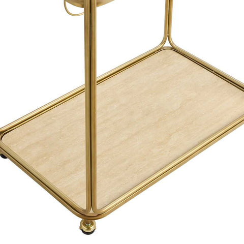 Wentworth Rectangle Bar Cart - Antique Gold