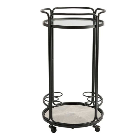Wentworth Round Bar Cart - Black