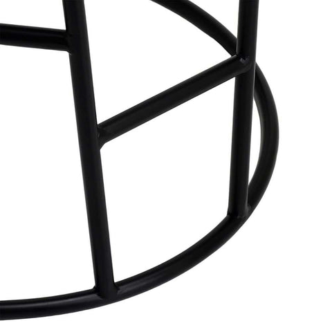 Aiden Black Steel Kitchen Stool - Dark Chocolate Velvet