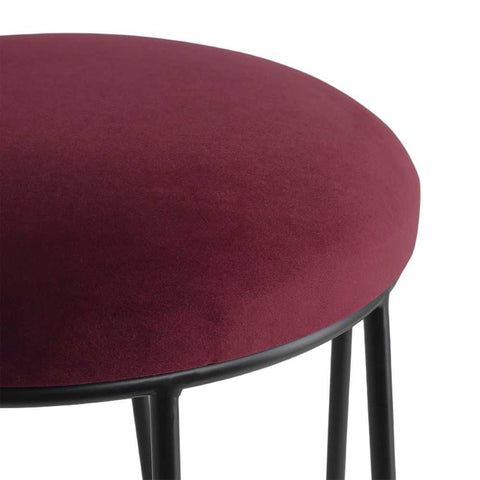 Aiden Black Steel Kitchen Stool - Mulberry Velvet