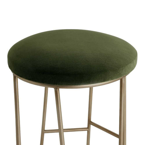 Aiden Gold Steel Kitchen Stool - Moss Velvet