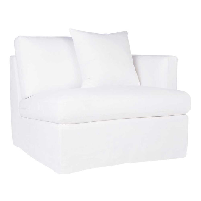 Birkshire Slip Cover Right Arm Facing Seat - White Linen - - Eleganté