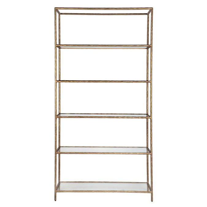 Heston Shelving Unit - Brass