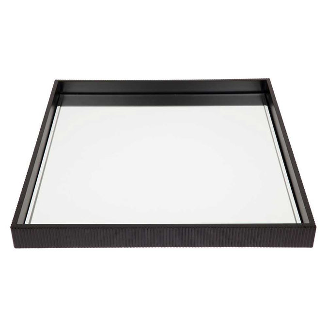 Miles Mirrored Tray - Large Black - - Eleganté