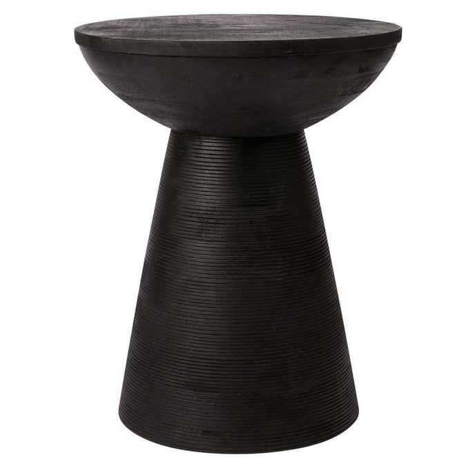 Cayman Mango Wood Side Table - Black - - Eleganté