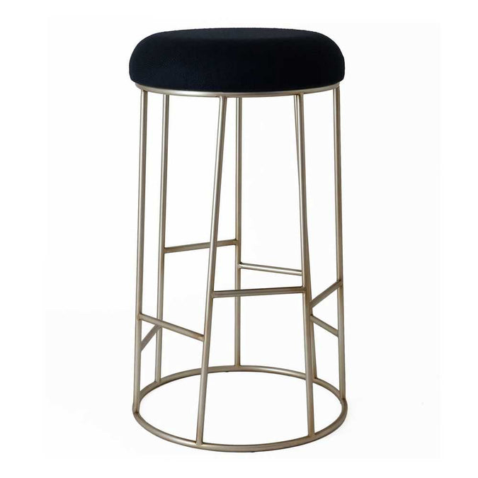 Aiden Gold Steel Bar Stool - Black Linen