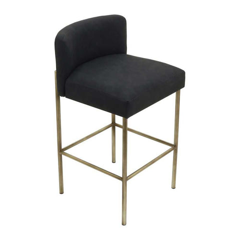 Leon Kitchen Stool - Black Vegan Leather
