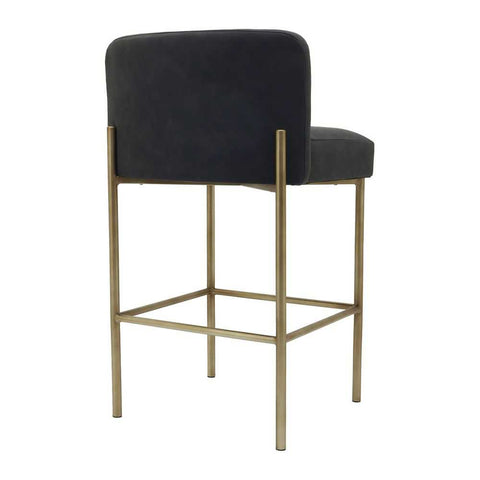 Leon Kitchen Stool - Black Vegan Leather