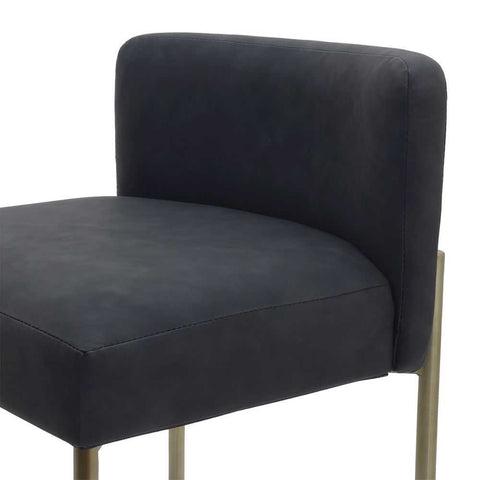 Leon Kitchen Stool - Black Vegan Leather
