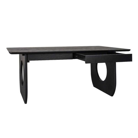Harrington 170cm Oak Desk - Black