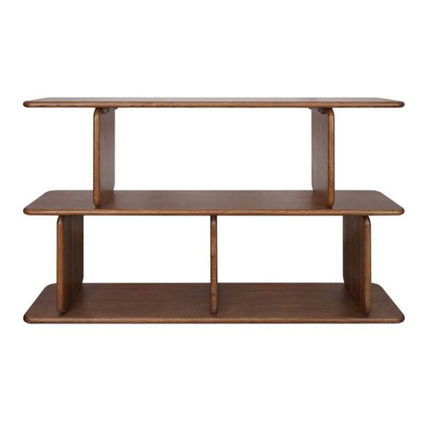 Tudor 160x100cm Oak Shelving Unit - 2 Tier Walnut