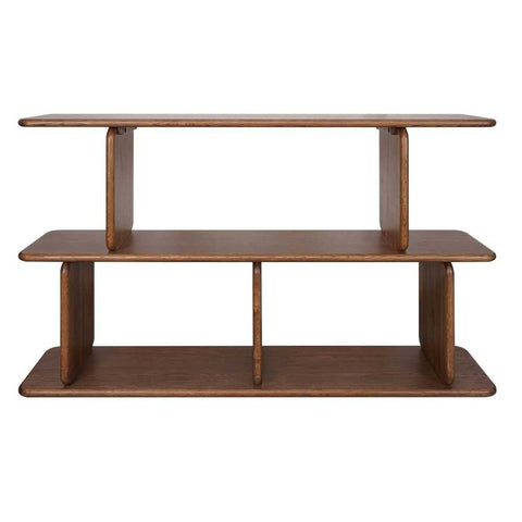 Tudor 160x100cm Oak Shelving Unit - 2 Tier Walnut