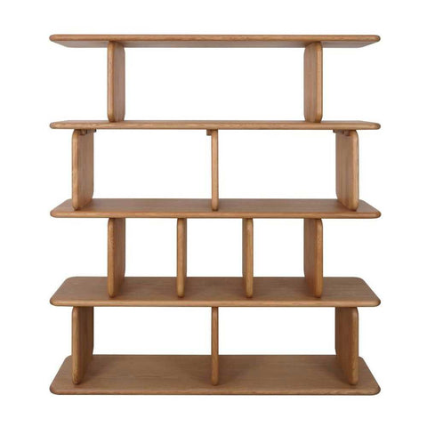 Tudor 140x160cm Oak Shelving Unit - 4 Tier Natural