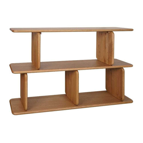 Tudor 160x100cm Oak Shelving Unit - 2 Tier Natural