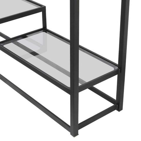 Mistique 130x200cm Glass Shelving Unit - Black