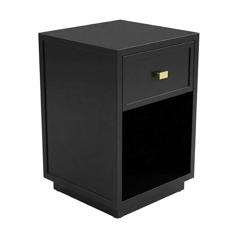 Logan 40x60cm Bedside Table - Black