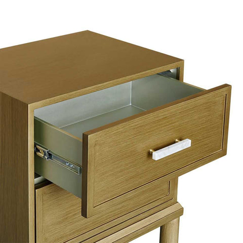 Jill 60x65cm Bedside Table - Antique Gold
