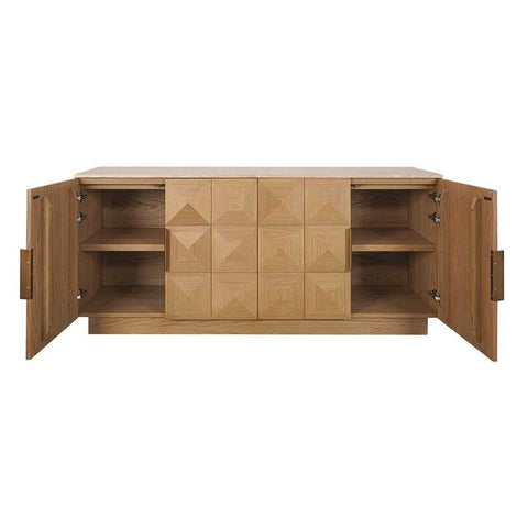 Benedict 170cm Natural Oak Buffet - Travertine