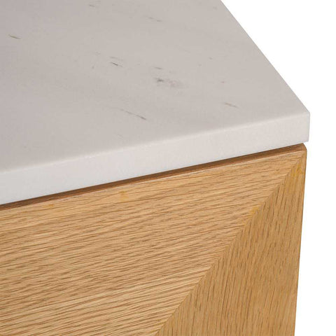 Benedict 170cm Natural Oak Buffet - White Marble