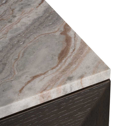Benedict 170cm Smoked Oak Buffet - River Brown Marble