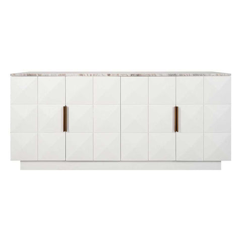 Benedict 170cm White Oak Buffet - River Brown Marble