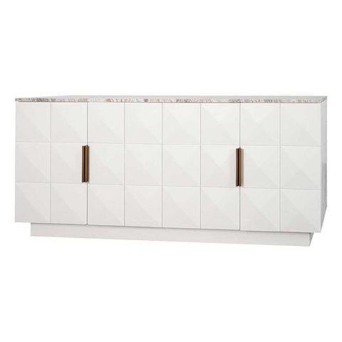 Benedict 170cm White Oak Buffet - River Brown Marble
