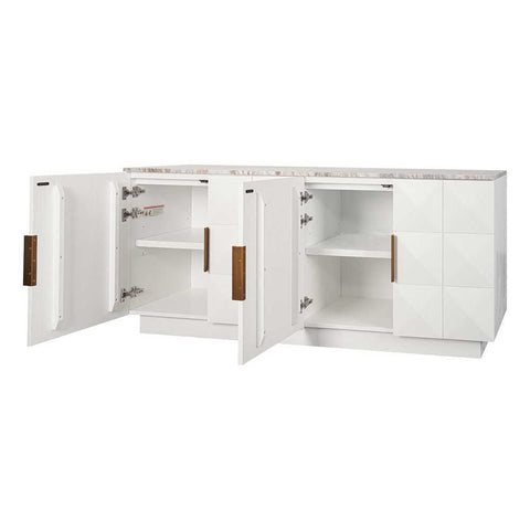 Benedict 170cm White Oak Buffet - River Brown Marble