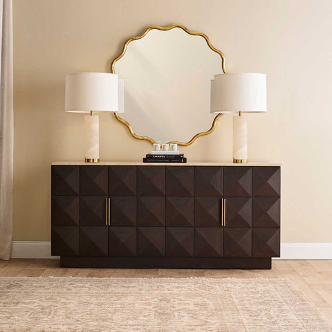 Benedict 170cm Smoked Oak Buffet - Travertine