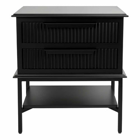 Aimee 55x60cm Bedside Table - All Black