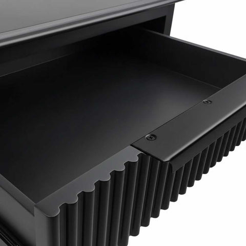 Aimee 55x60cm Bedside Table - All Black