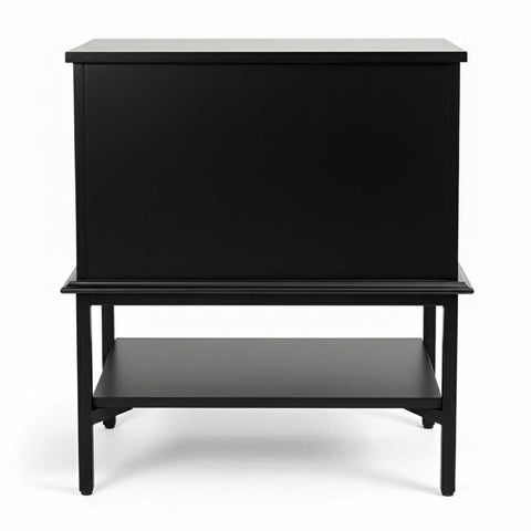 Aimee 55x60cm Bedside Table - All Black
