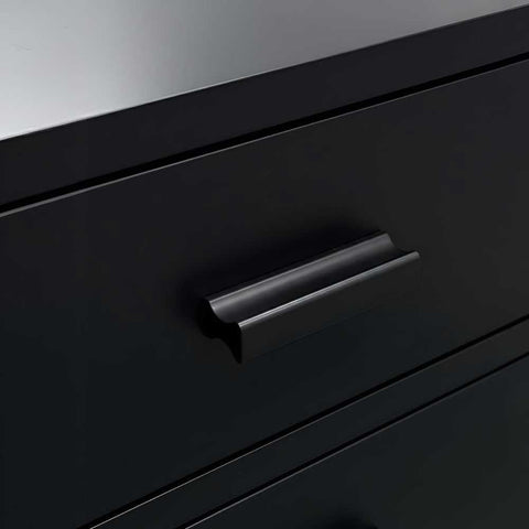 Nessa 45x60cm 2 Drawer Bedside Table - All Black