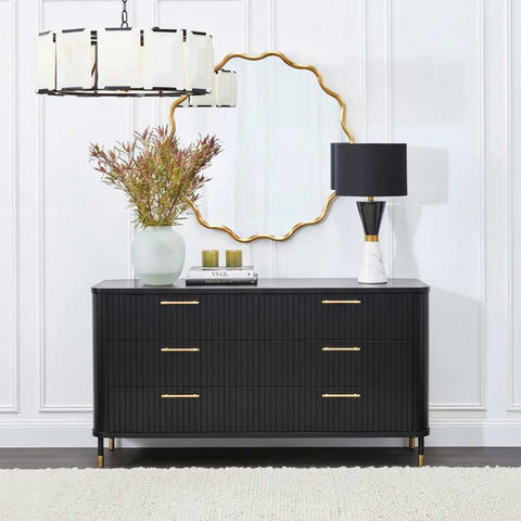 Sophia 160cm 6 Drawer Chest - Black