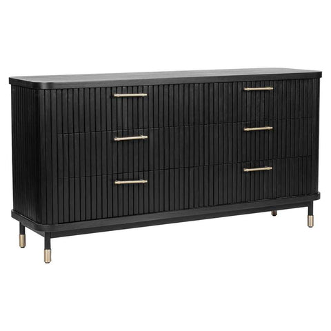 Sophia 160cm 6 Drawer Chest - Black