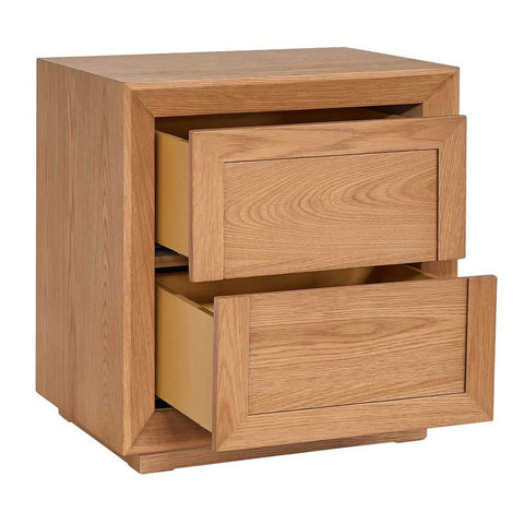 Balmain 60x65cm Tall Bedside Table - Natural Oak